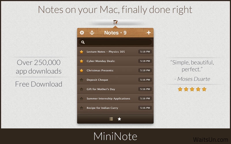 MiniNote Pro 4.8 破解版 – Mac上免费的优秀笔记记事软件之一