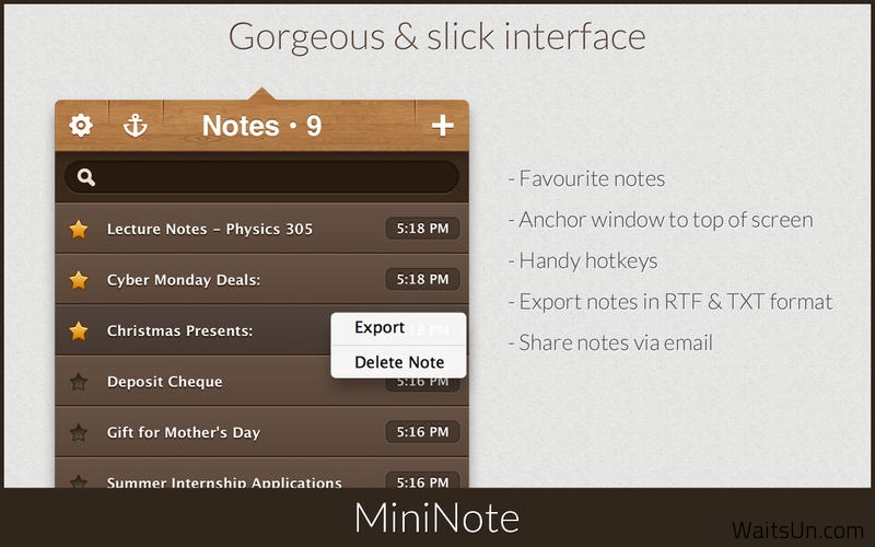 MiniNote Pro 4.8 破解版 – Mac上免费的优秀笔记记事软件之一-麦氪派