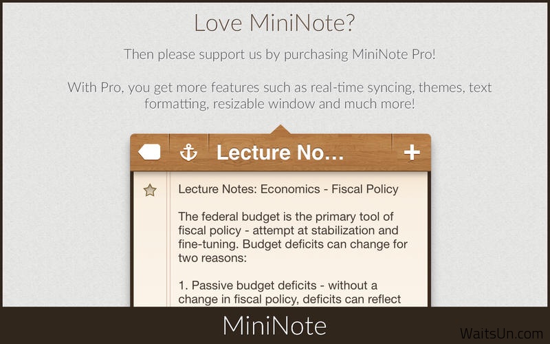 MiniNote Pro 4.8 破解版 – Mac上免费的优秀笔记记事软件之一-麦氪派