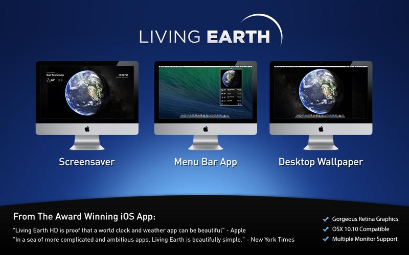 Living Earth for Mac 1.2.4 破解版 – Mac上绚丽的世界时间和天气软件-麦氪派