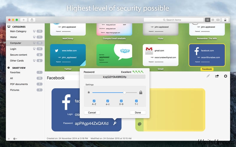 oneSafe 2.2.5 Mac 破解版 – 强大安全的密码管理工具