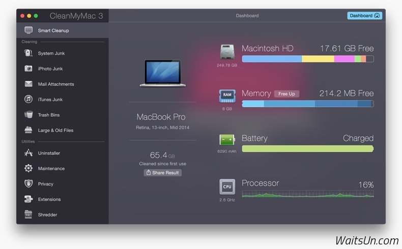 CleanMyMac 3 for Mac 3.3.4 破解版 – 最知名的系统清理工具