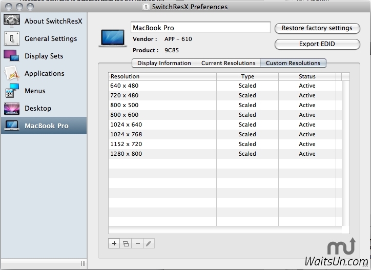 SwitchResX for Mac 4.5.3 序号版 – 屏幕分辨率修改工具