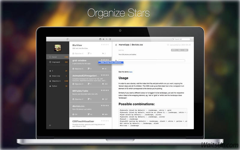 Oh My Star for Mac 1.1.9 激活版 – 实用的Github Repo管理工具-麦氪派