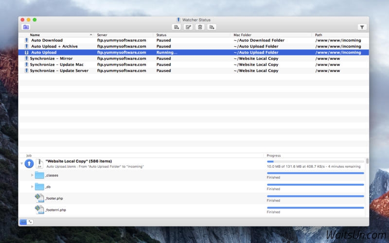 Yummy FTP Watcher for Mac 3.0.9 破解版 – FTP自动上传/下载/同步工具
