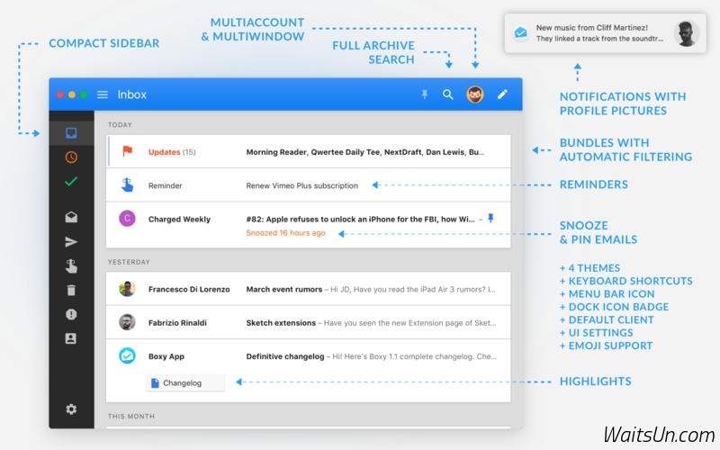 Boxy for Mac 1.2 激活版 – 优秀的Gmail邮件客户端-麦氪派