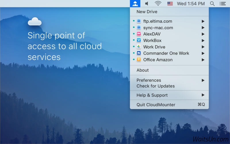 CloudMounter for Mac 1.0 破解版 – 挂载Web服务器的本地磁盘系统实用程序