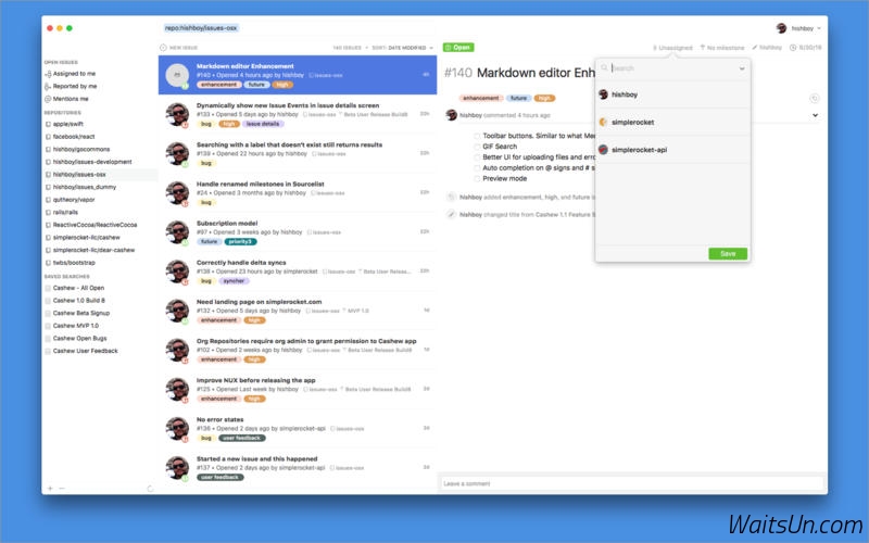 Cashew for Mac 1.7.1 激活版 – Github代码管理工具-麦氪派