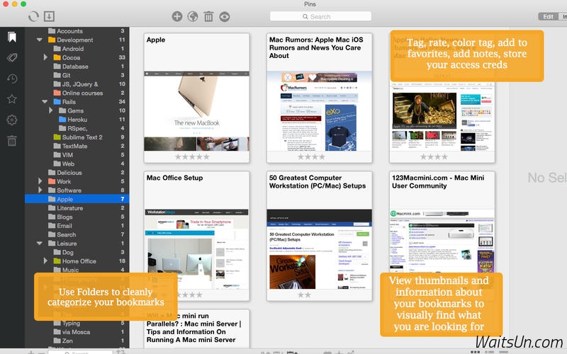 Pins for Mac 2.1.2 破解版 – 优秀的书签管理工具